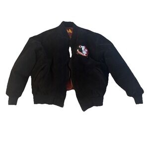 Florida State Seminoles Wool Reversible Jacket Leather Sleeves Embroidered Logos